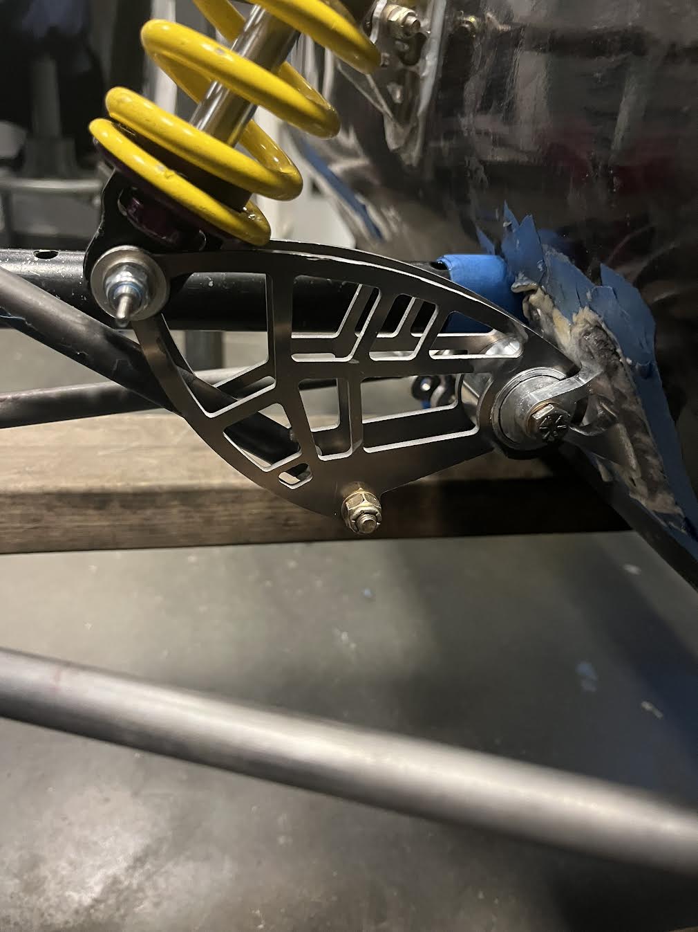 Topology-optimized bellcrank CAD