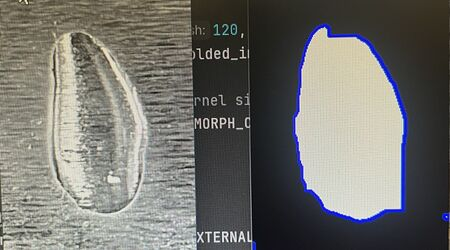 CV segmentation of deposit